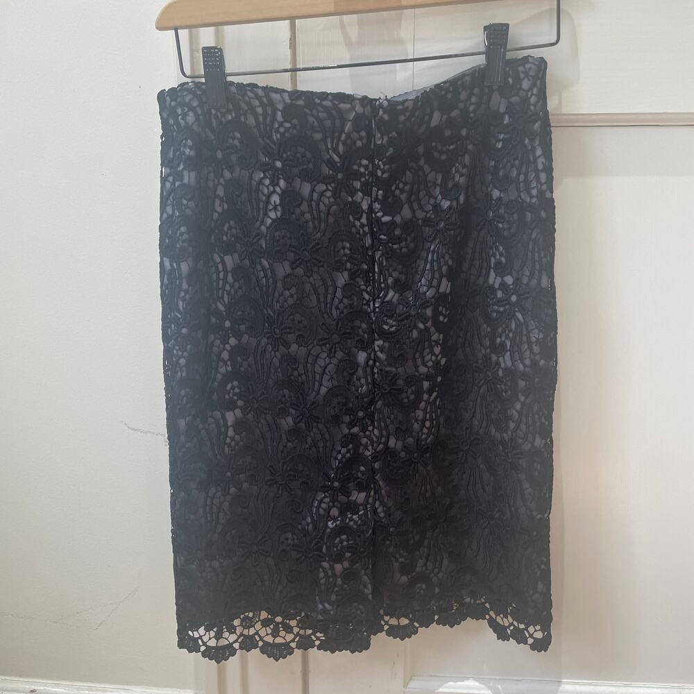 Ann Taylor Skirt Size 0, Lace Over Silver Lining - Picture 5 of 8